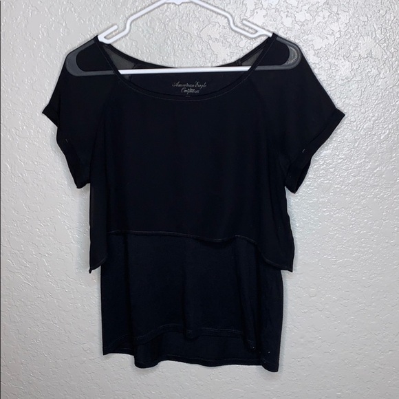 American Eagle Black sheer layered top - Picture 3 of 8
